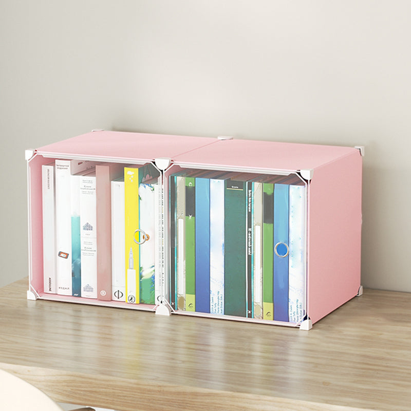 Contemporary Plastic Colorful Book Shelf Freestanding Cubby Storage Bookcase