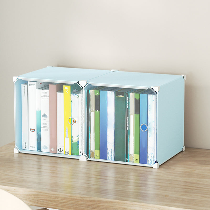 Contemporary Plastic Colorful Book Shelf Freestanding Cubby Storage Bookcase