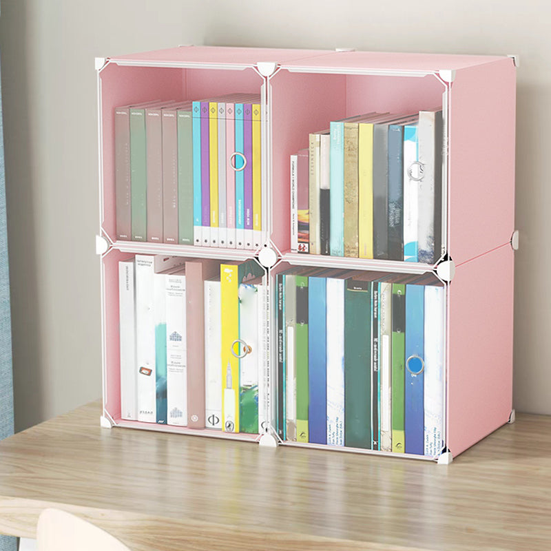 Contemporary Plastic Colorful Book Shelf Freestanding Cubby Storage Bookcase