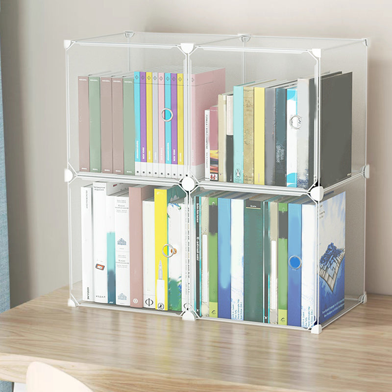 Contemporary Plastic Colorful Book Shelf Freestanding Cubby Storage Bookcase