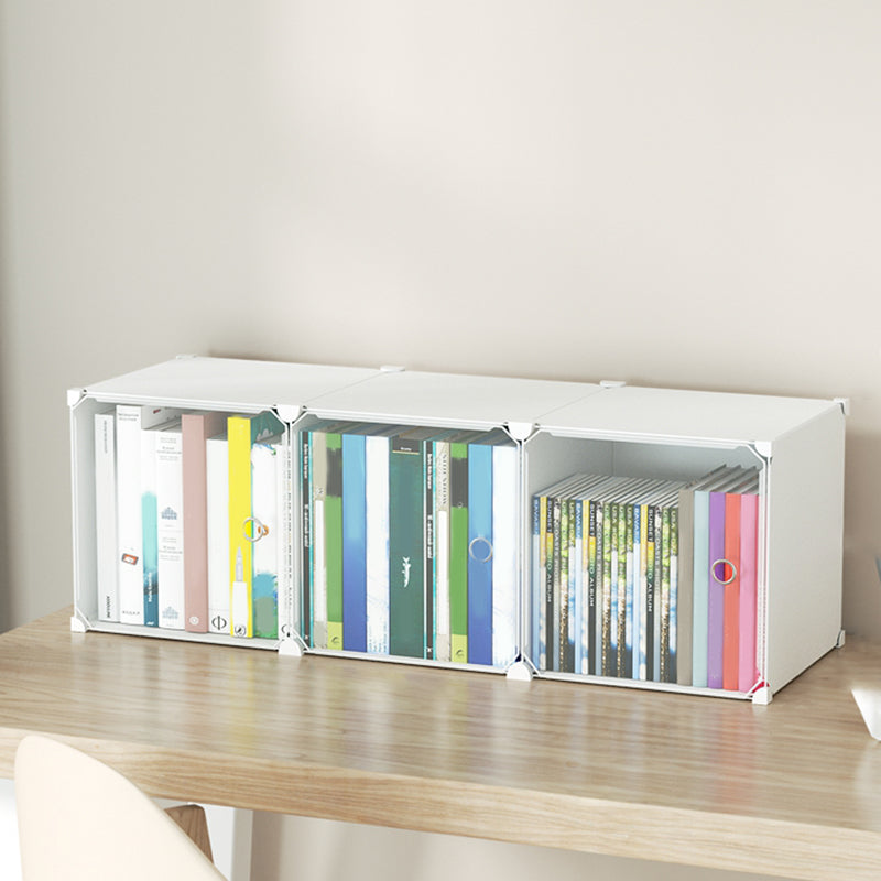 Contemporary Plastic Colorful Book Shelf Freestanding Cubby Storage Bookcase