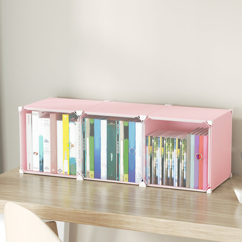 Contemporary Plastic Colorful Book Shelf Freestanding Cubby Storage Bookcase