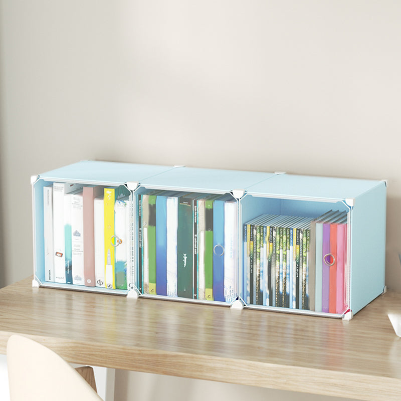 Contemporary Plastic Colorful Book Shelf Freestanding Cubby Storage Bookcase