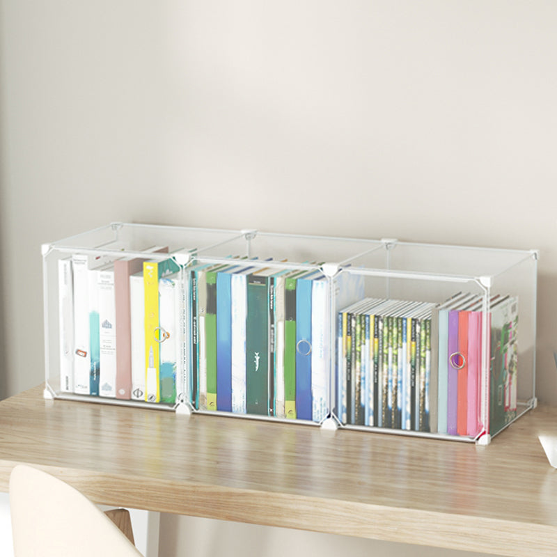 Contemporary Plastic Colorful Book Shelf Freestanding Cubby Storage Bookcase