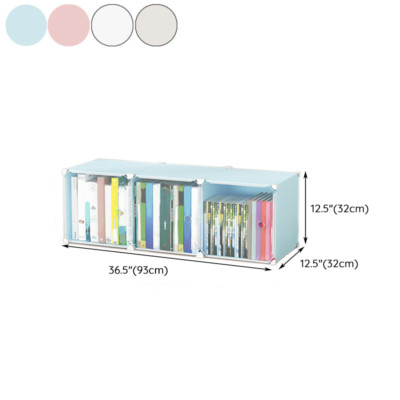 Contemporary Plastic Colorful Book Shelf Freestanding Cubby Storage Bookcase