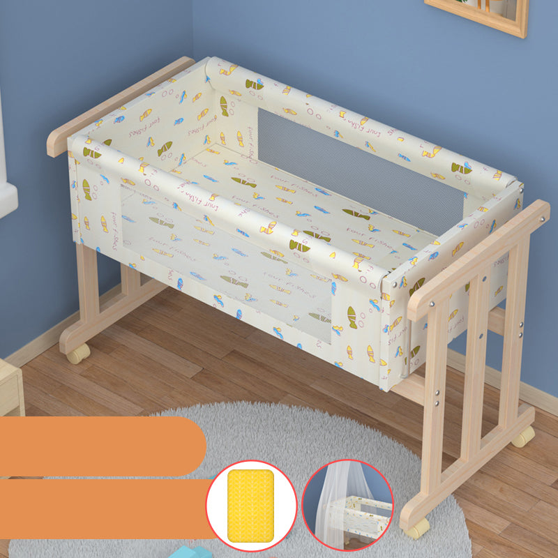 Solid Wood Changing Table Rocking and Movable Baby Changing Table