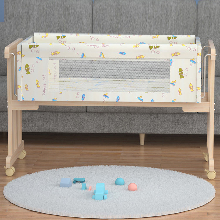 Solid Wood Changing Table Rocking and Movable Baby Changing Table