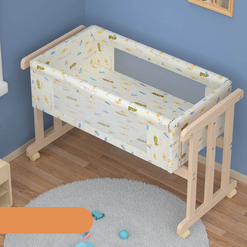 Solid Wood Changing Table Rocking and Movable Baby Changing Table