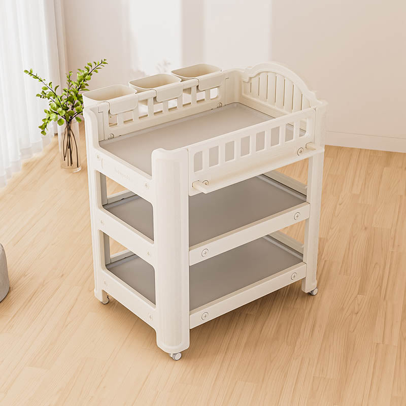 Arch Top Baby Changing Table White Changing Table with Storage