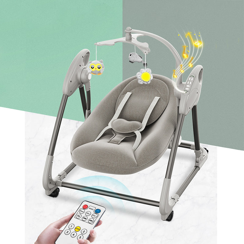 Metal Oval Baby Crib Cradle Electric Rocking Cradle with Bluetooth