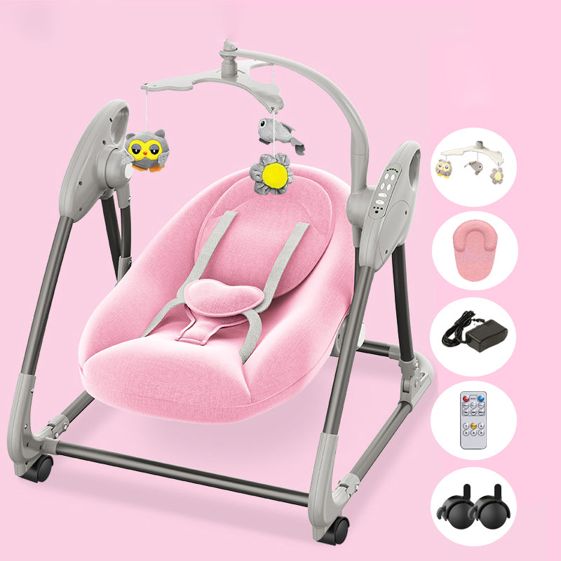 Metal Oval Baby Crib Cradle Electric Rocking Cradle with Bluetooth