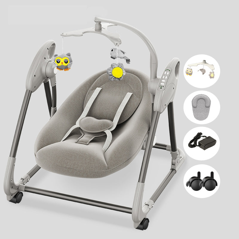 Metal Oval Baby Crib Cradle Electric Rocking Cradle with Bluetooth