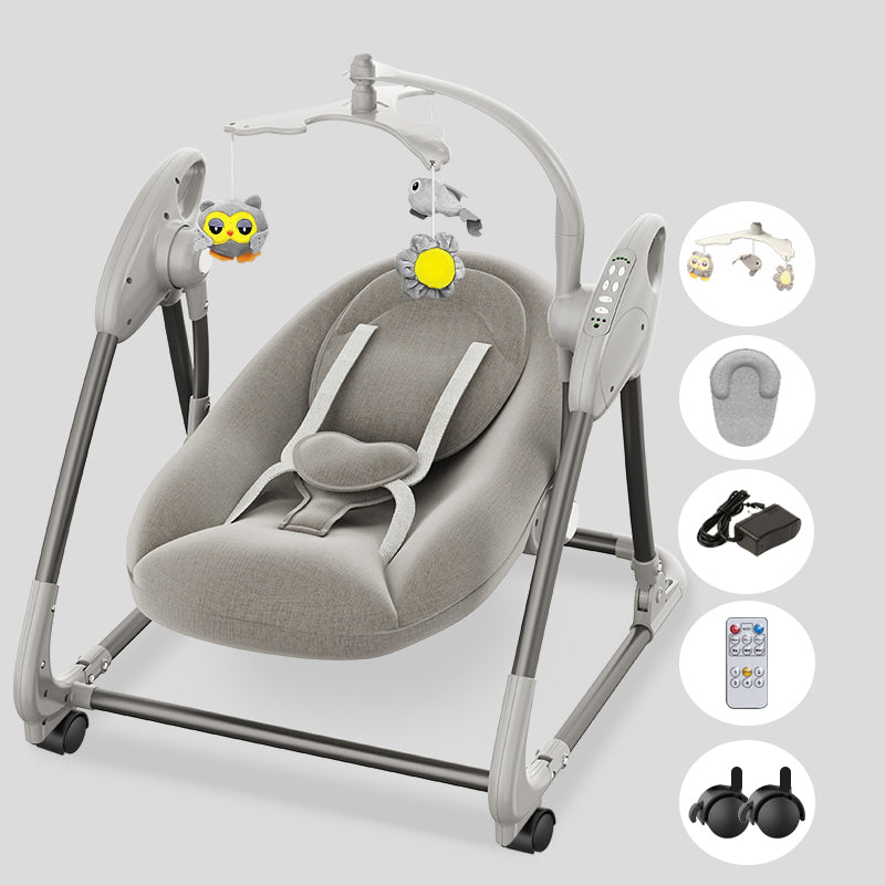 Metal Oval Baby Crib Cradle Electric Rocking Cradle with Bluetooth