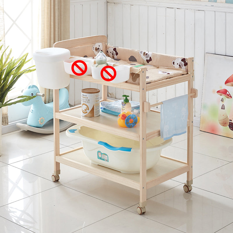 Wooden Baby Changing Table Flat Top Changing Table with Shelf