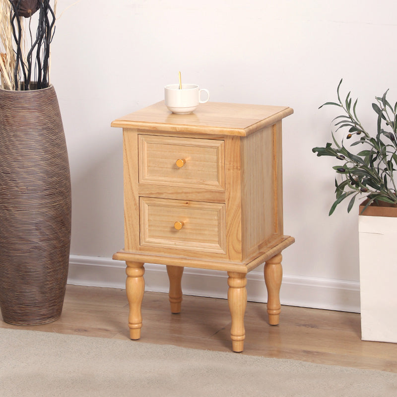 Solid Wood Kid Bedside Table Traditional Style Nightstand with Drawers