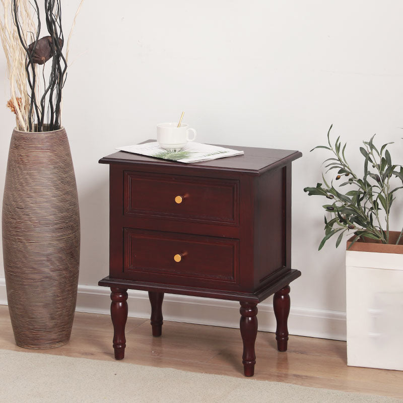 Solid Wood Kid Bedside Table Traditional Style Nightstand with Drawers