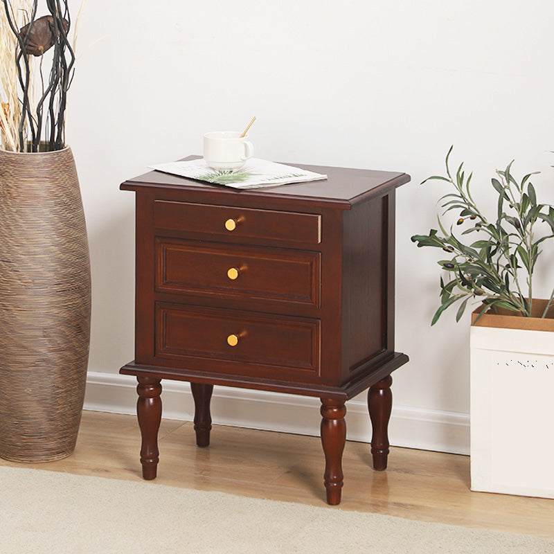 Solid Wood Kid Bedside Table Traditional Style Nightstand with Drawers