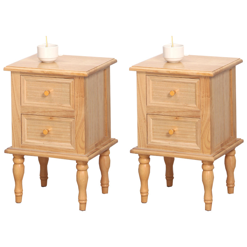 Solid Wood Kid Bedside Table Traditional Style Nightstand with Drawers