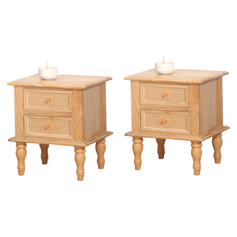 Solid Wood Kid Bedside Table Traditional Style Nightstand with Drawers