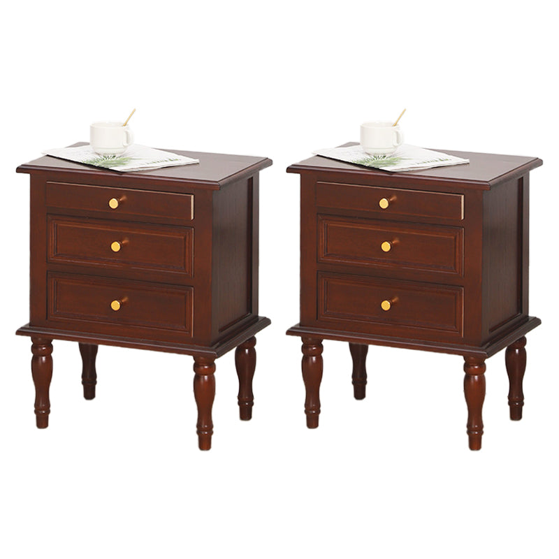 Solid Wood Kid Bedside Table Traditional Style Nightstand with Drawers