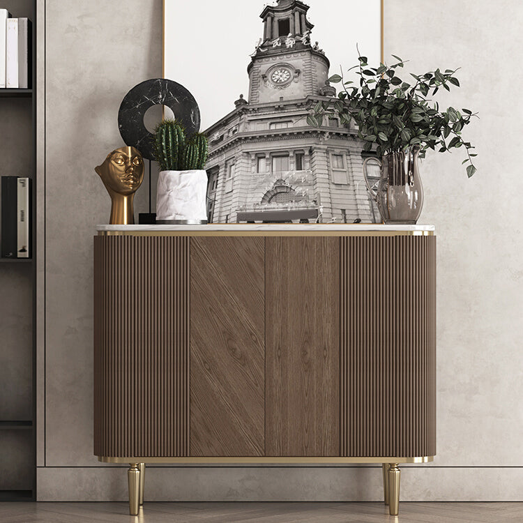 Glam Side Board Marble Sideboard Cabinet with Doors for Kitchen