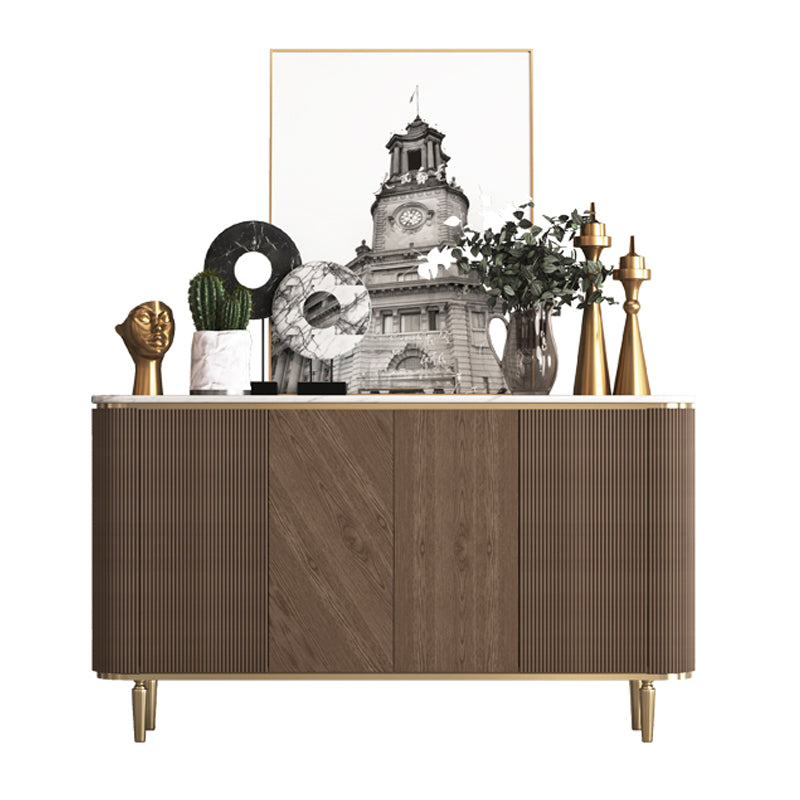 Glam Side Board Marble Sideboard Cabinet with Doors for Kitchen