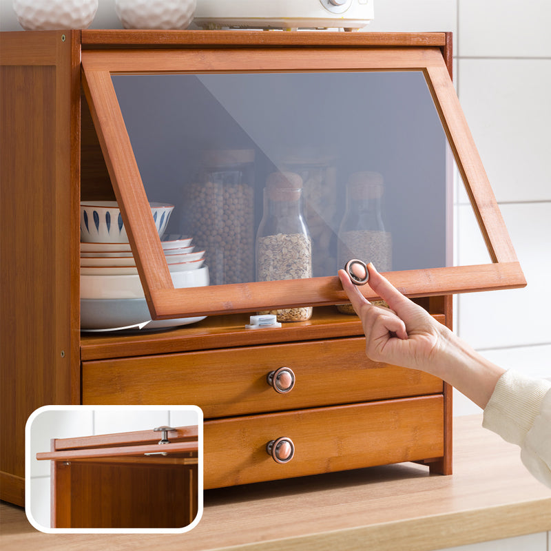 Contemporary Sideboard Cabinet Bamboo Sideboard with Drawers for Dining Room