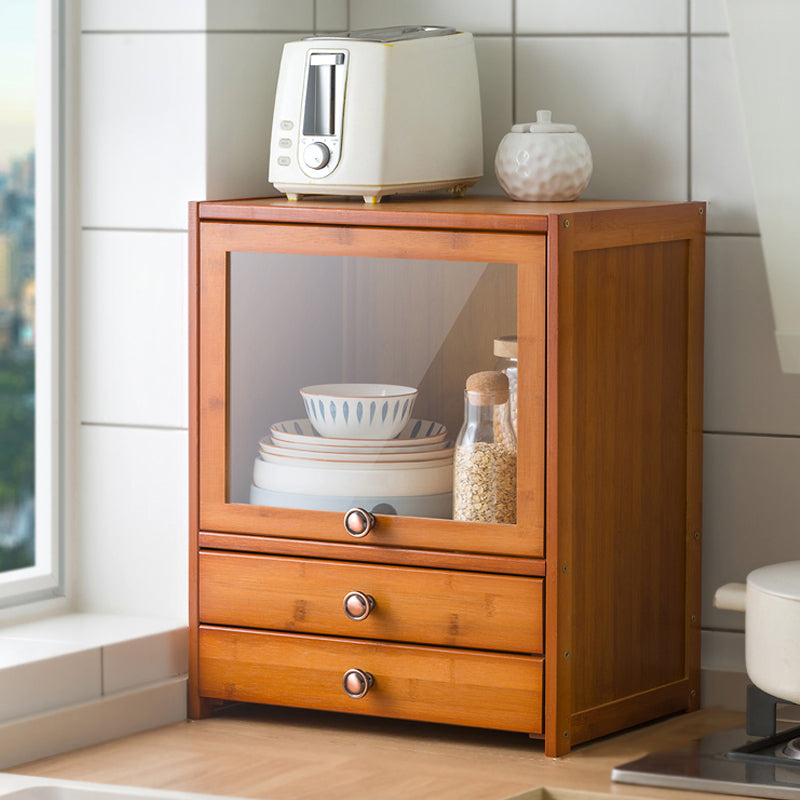 Contemporary Sideboard Cabinet Bamboo Sideboard with Drawers for Dining Room