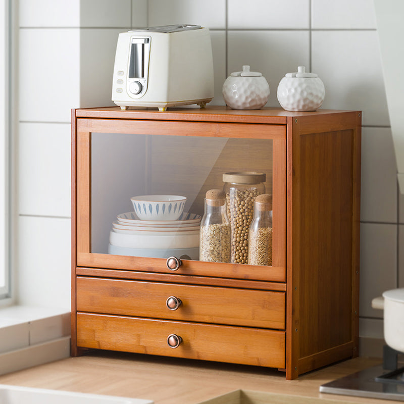 Contemporary Sideboard Cabinet Bamboo Sideboard with Drawers for Dining Room