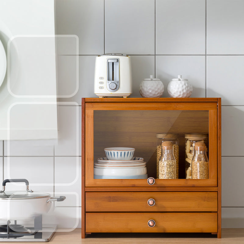 Contemporary Sideboard Cabinet Bamboo Sideboard with Drawers for Dining Room