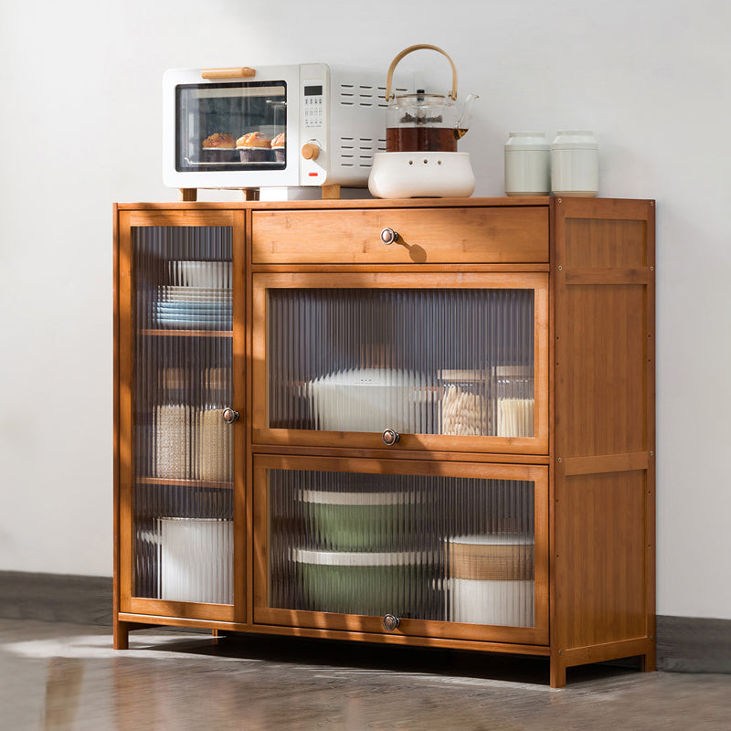 Contemporary Sideboard Cabinet Bamboo Sideboard with Doors for Kitchen