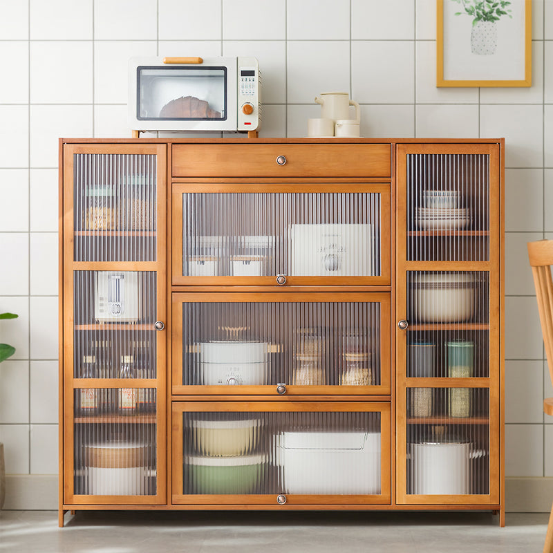 Contemporary Sideboard Cabinet Bamboo Sideboard with Doors for Kitchen