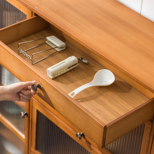 Contemporary Sideboard Cabinet Bamboo Sideboard with Doors for Kitchen