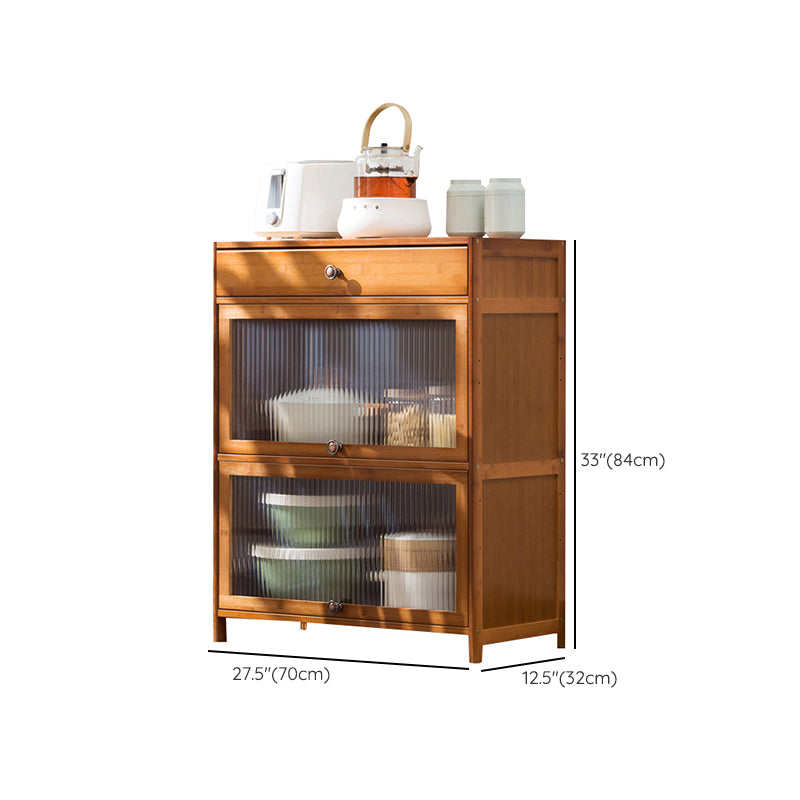 Contemporary Sideboard Cabinet Bamboo Sideboard with Doors for Kitchen