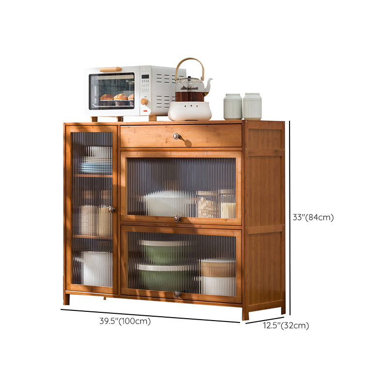 Contemporary Sideboard Cabinet Bamboo Sideboard with Doors for Kitchen