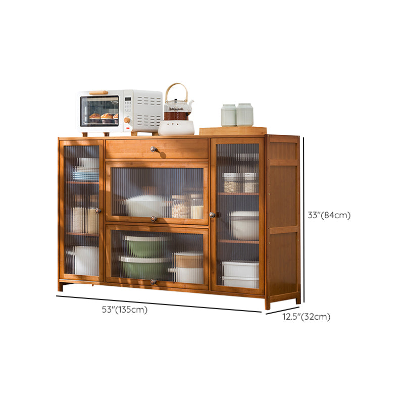 Contemporary Sideboard Cabinet Bamboo Sideboard with Doors for Kitchen