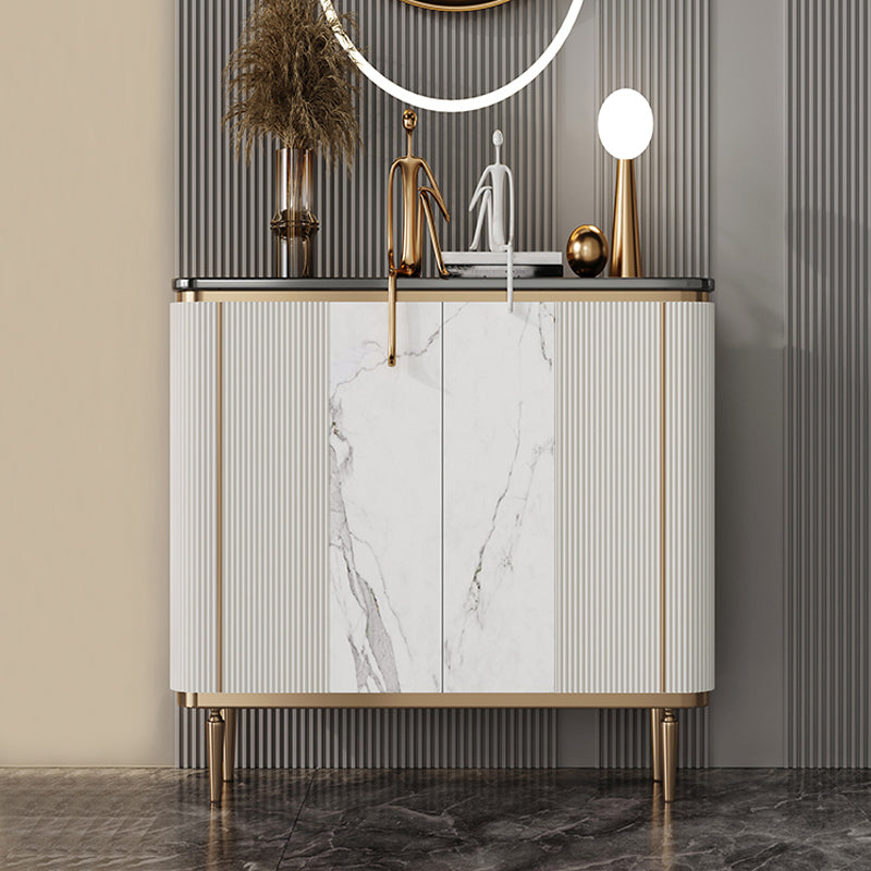 Glam Sideboard Table Marble Sideboard Cabinet with Doors for Kitchen