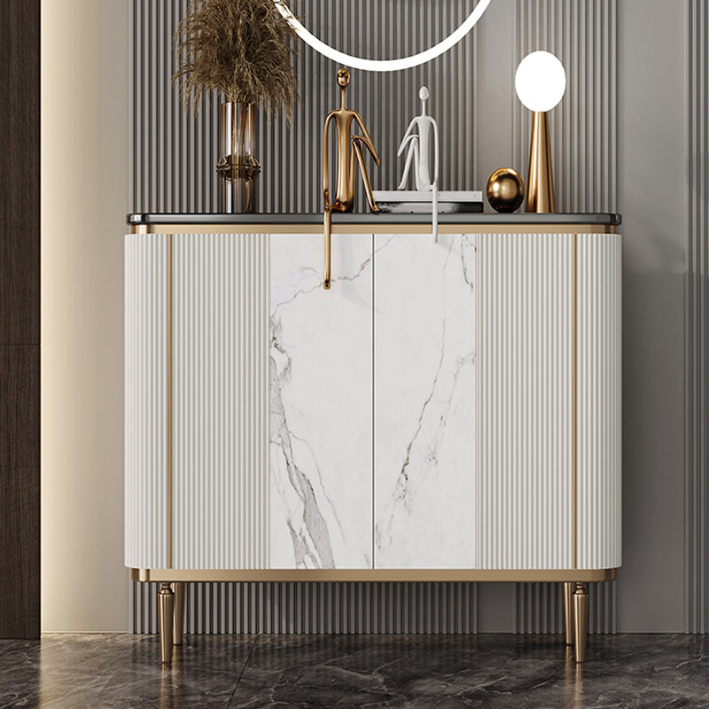 Glam Sideboard Table Marble Sideboard Cabinet with Doors for Kitchen