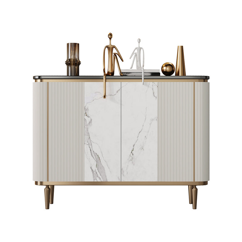 Glam Sideboard Table Marble Sideboard Cabinet with Doors for Kitchen