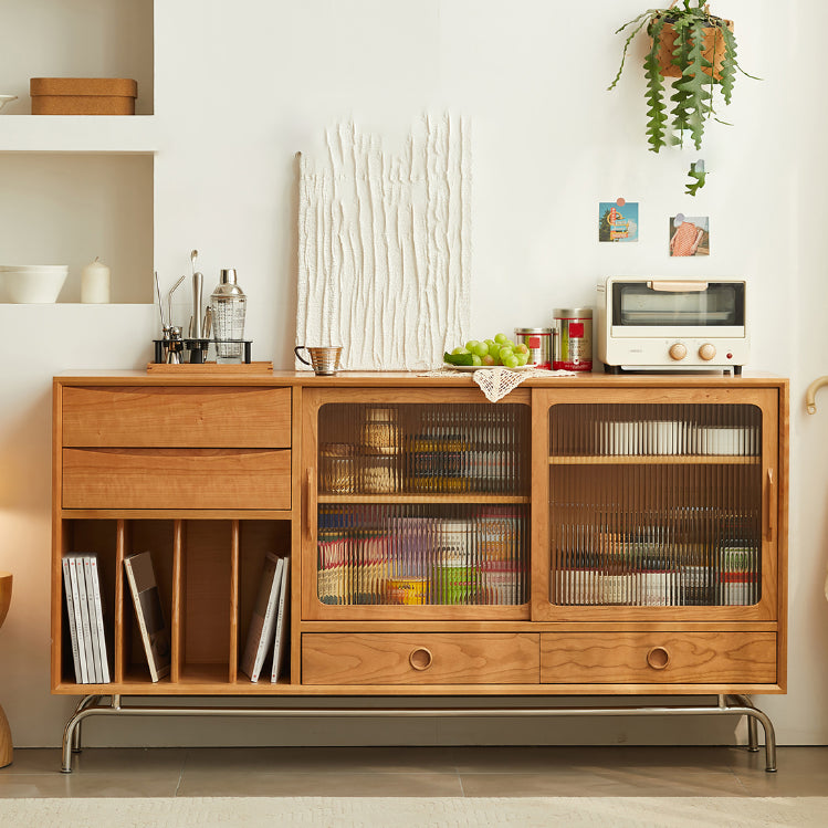 Contemporary Sideboard Cabinet Pine Sideboard with Doors for Kitchen