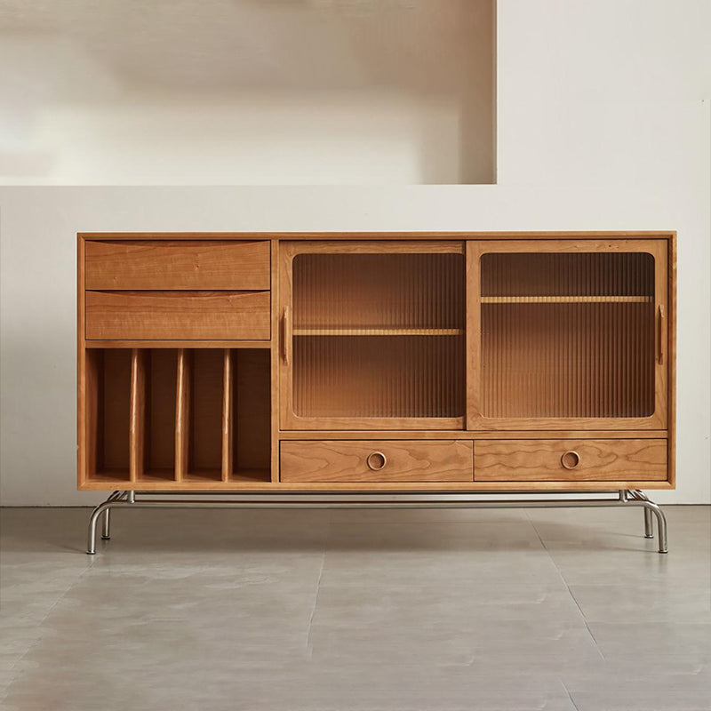 Contemporary Sideboard Cabinet Pine Sideboard with Doors for Kitchen