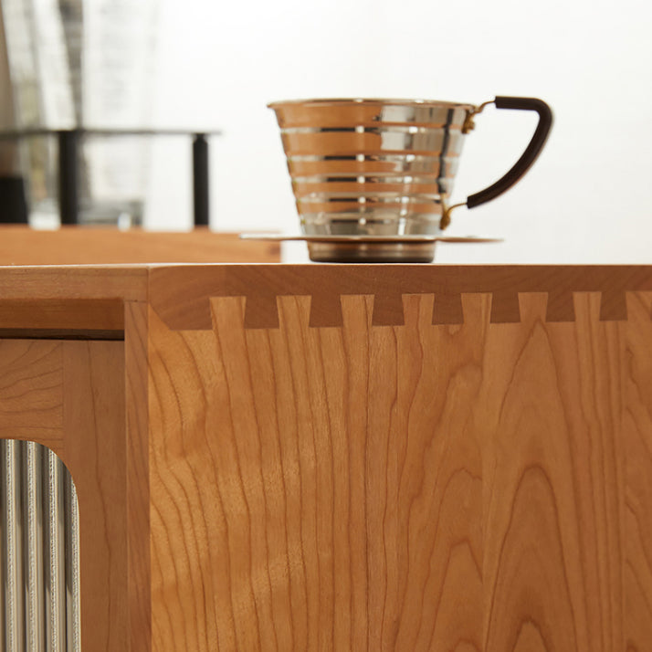 Contemporary Sideboard Cabinet Pine Sideboard with Doors for Kitchen