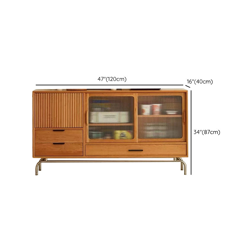 Contemporary Sideboard Cabinet Pine Sideboard with Doors for Kitchen