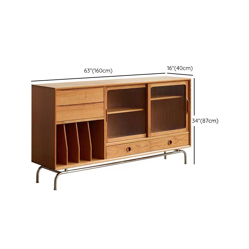 Contemporary Sideboard Cabinet Pine Sideboard with Doors for Kitchen