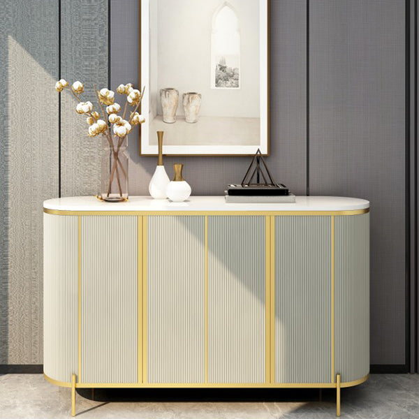 Glam Sideboard Stone Sideboard Cabinet with Doors for Kitchen