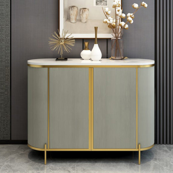 Glam Sideboard Stone Sideboard Cabinet with Doors for Kitchen