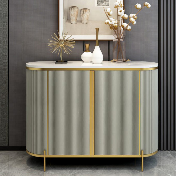 Glam Sideboard Stone Sideboard Cabinet with Doors for Kitchen