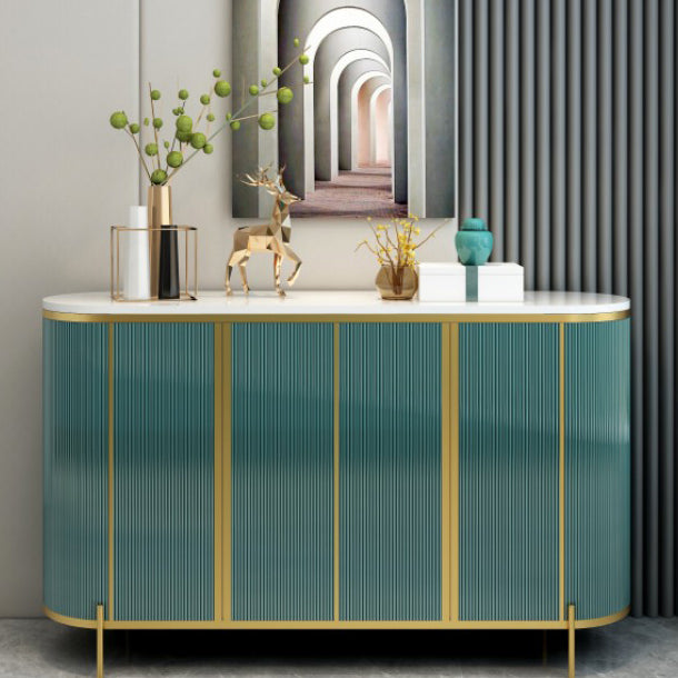 Glam Sideboard Stone Sideboard Cabinet with Doors for Kitchen