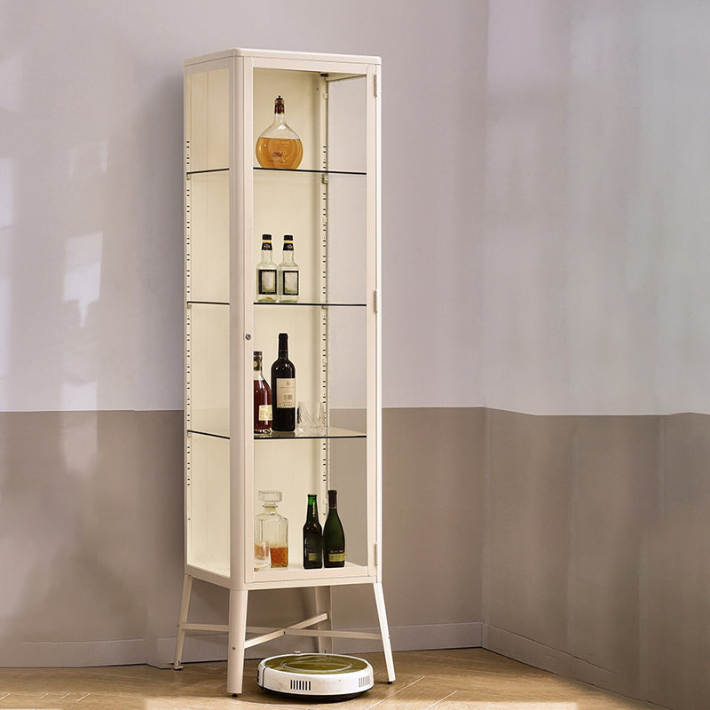 Modern Curio Cabinet Metal Storage Cabinet with Legs for Dining Room