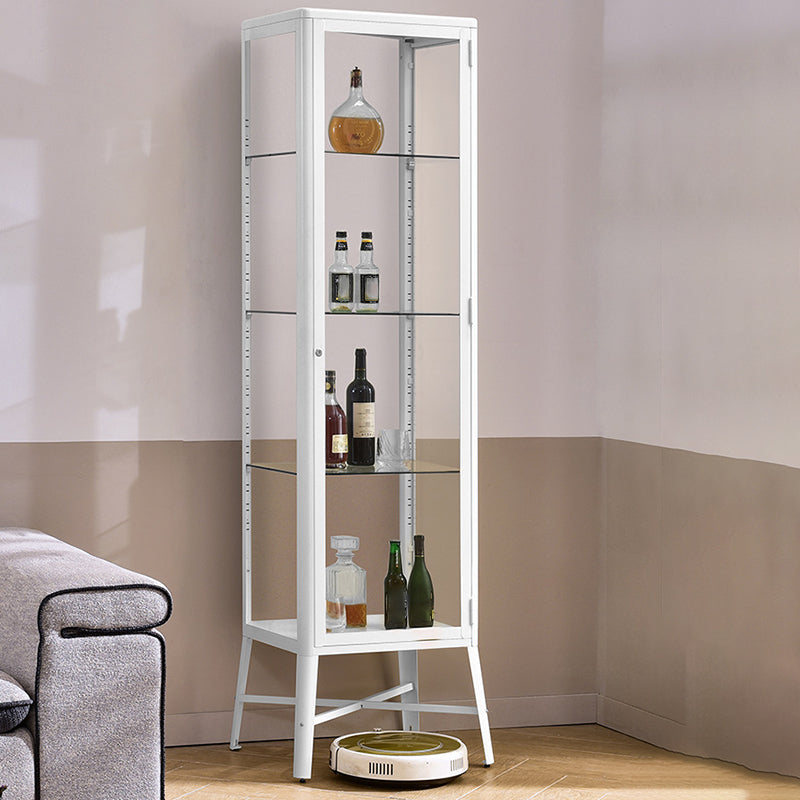 Modern Curio Cabinet Metal Storage Cabinet with Legs for Dining Room